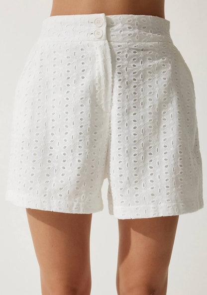 Compleu Alb din Bumbac, brodat, format din doua piese TOLI07