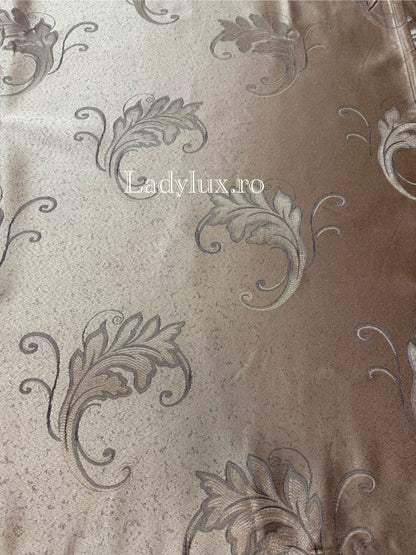 Set Draperii Poliester Maro Model Frunza Maro 3M x 2.7h Cu Tiv si Rejansa