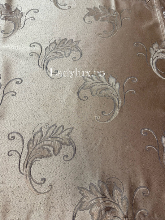 Set Draperii Poliester Maro Model Frunza Maro 3M x 2.7h Cu Tiv si Rejansa