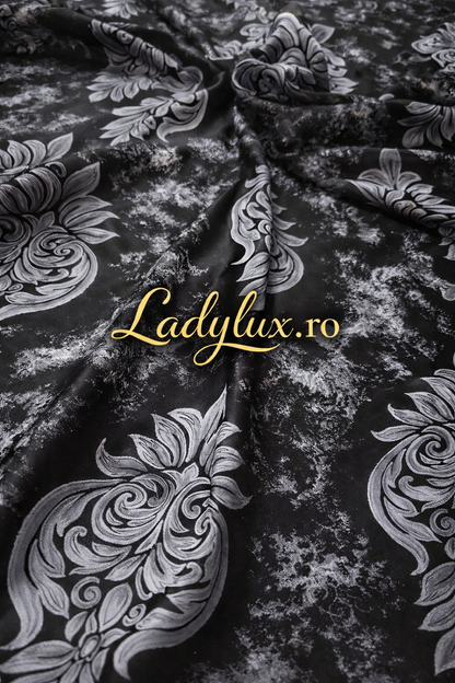 Set Draperii Model Ice Baroc Black  Cu Tiv si Rejansa 3M-2.7h