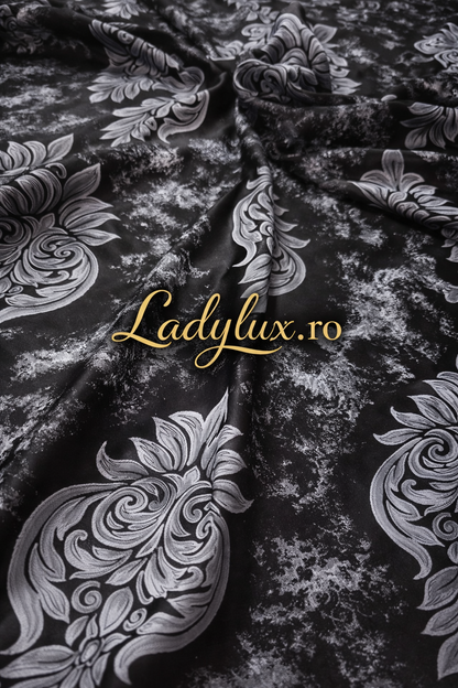 Set Draperii Model Ice Baroc Black  Cu Tiv si Rejansa 3M-2.7h