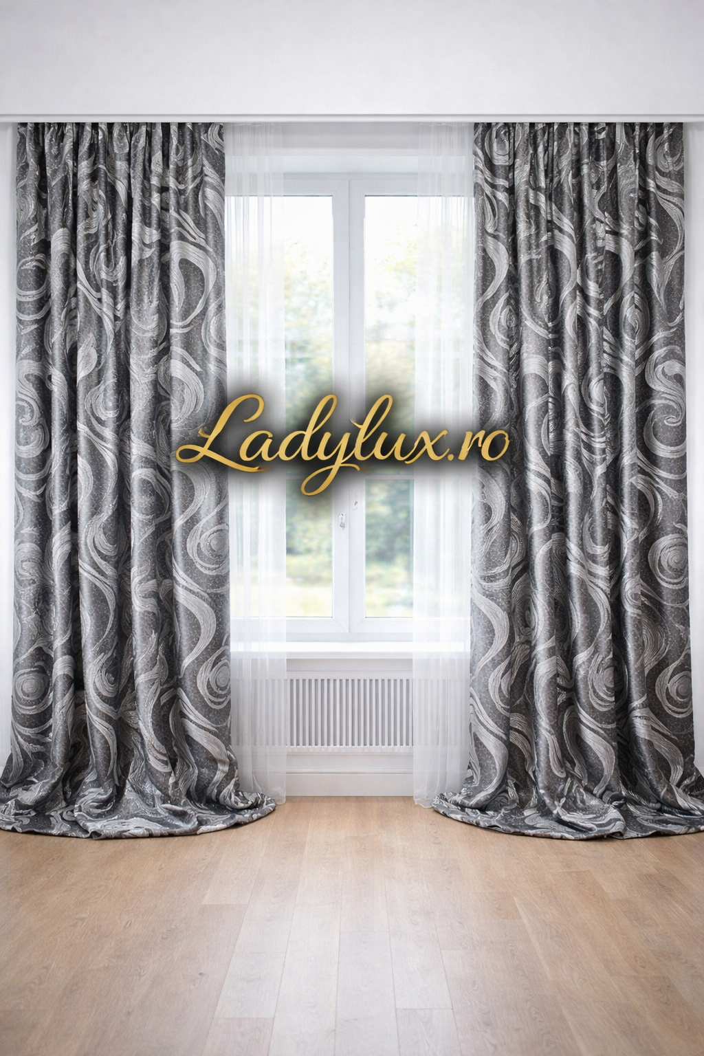 Set Draperii Negre Model Vartej Gri 3M-2.7h