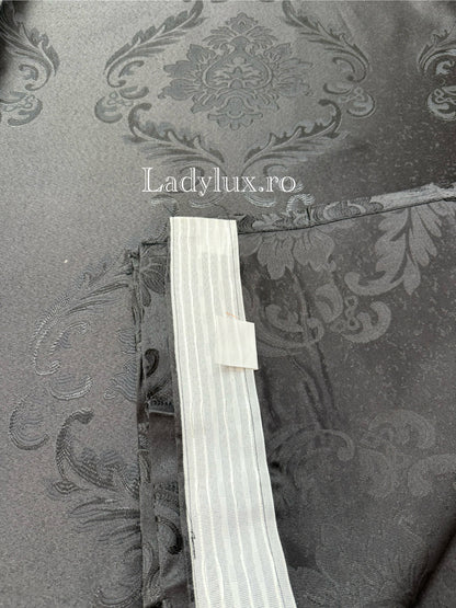 Set Draperii  Model Baroc Antracit cu Tiv si Rejansa , 3M x 2.5h