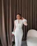 Rochie elegantă albă, perfectă pentru evenimente speciale N202568