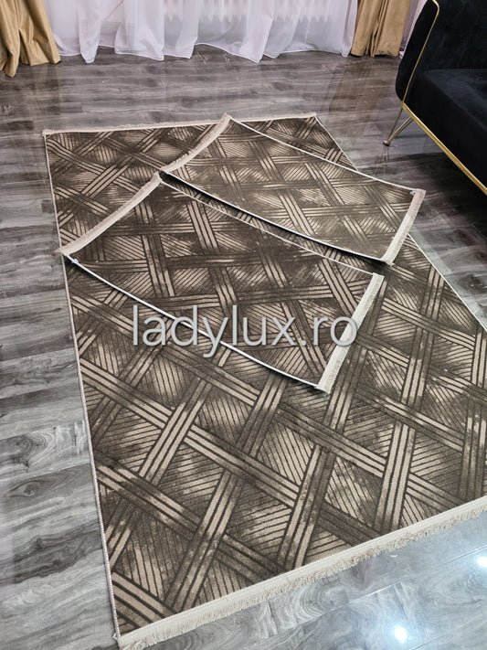 Set covoare antiderapante Maro stil Parchet - 1 covor mare(140X200CM) + 2 pui(60X100)