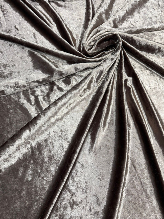 Set Draperii Catifea Capucino Lucios  -3M x 2.5 Gata Cusute cu Tiv și Rejansă