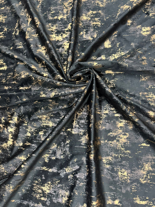 Set Draperii Catifea Negra cu Insertii Aurii  Cu Tiv și Rejansă 3M-2.7h