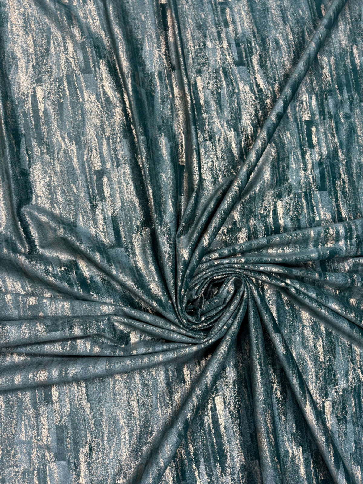 Set Draperii Catifea Verde cu Insertii Aurii  Cu Tiv și Rejansă 3M-2.7h