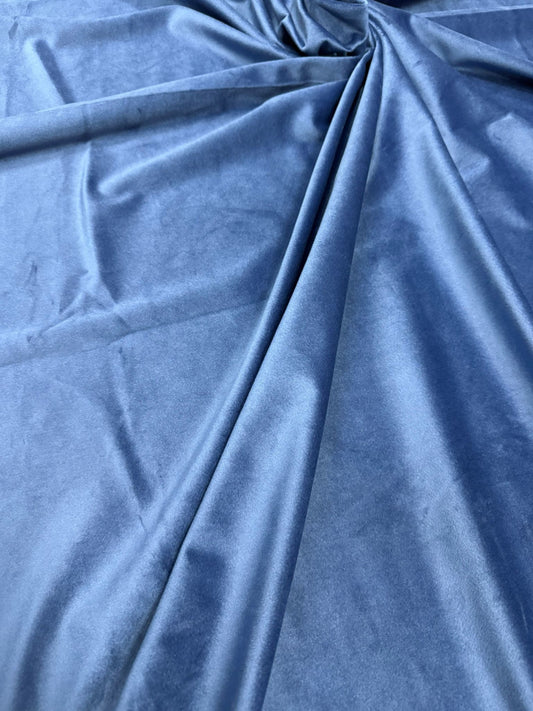 Set Draperii Albastre Catifea Simpla -3M x 2.5 Gata Cusute cu Tiv și Rejansă - Albastru