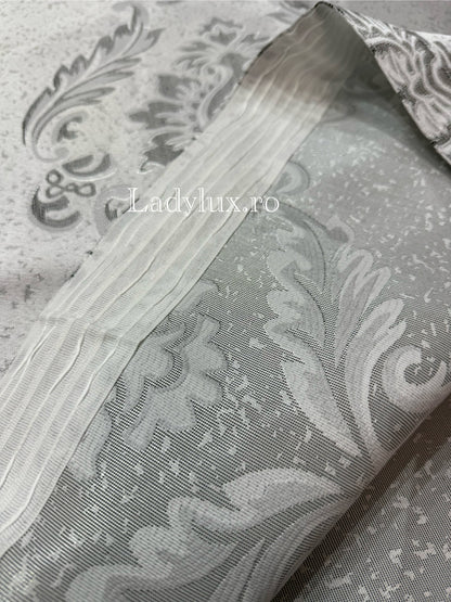 Draperii Gata Cusute cu Rejansă, 3M - 2 Bucăți, de 150cm cu 250 cm inaltime - Model Baroc Silver