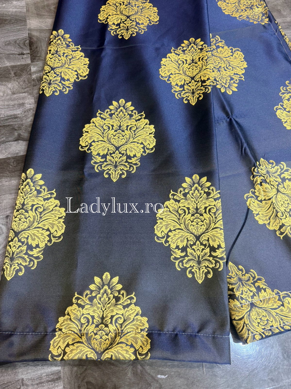 Set Draperii Blomarin Poliester  Model Baroc Galben 3M x 2.7h Cu Tiv si Rejansa