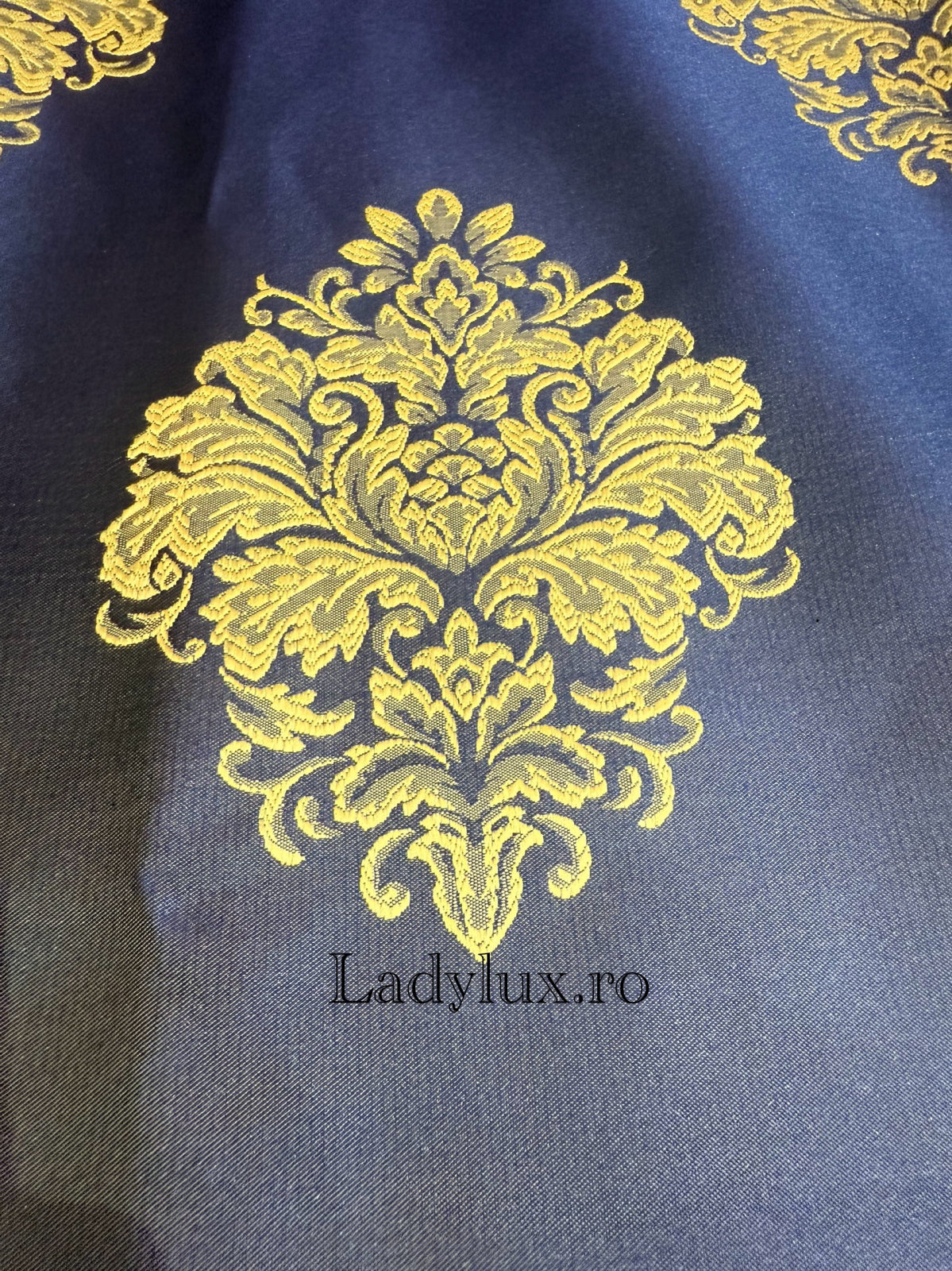 Set Draperii Blomarin Poliester  Model Baroc Galben 3M x 2.7h Cu Tiv si Rejansa