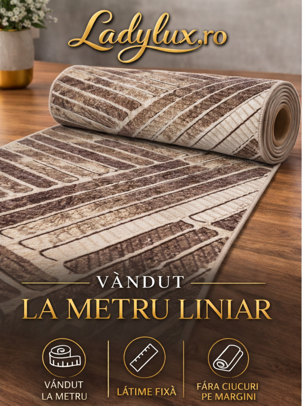 Traversă la Metru Liniar, Model Parchet Maro Latime 80 cm